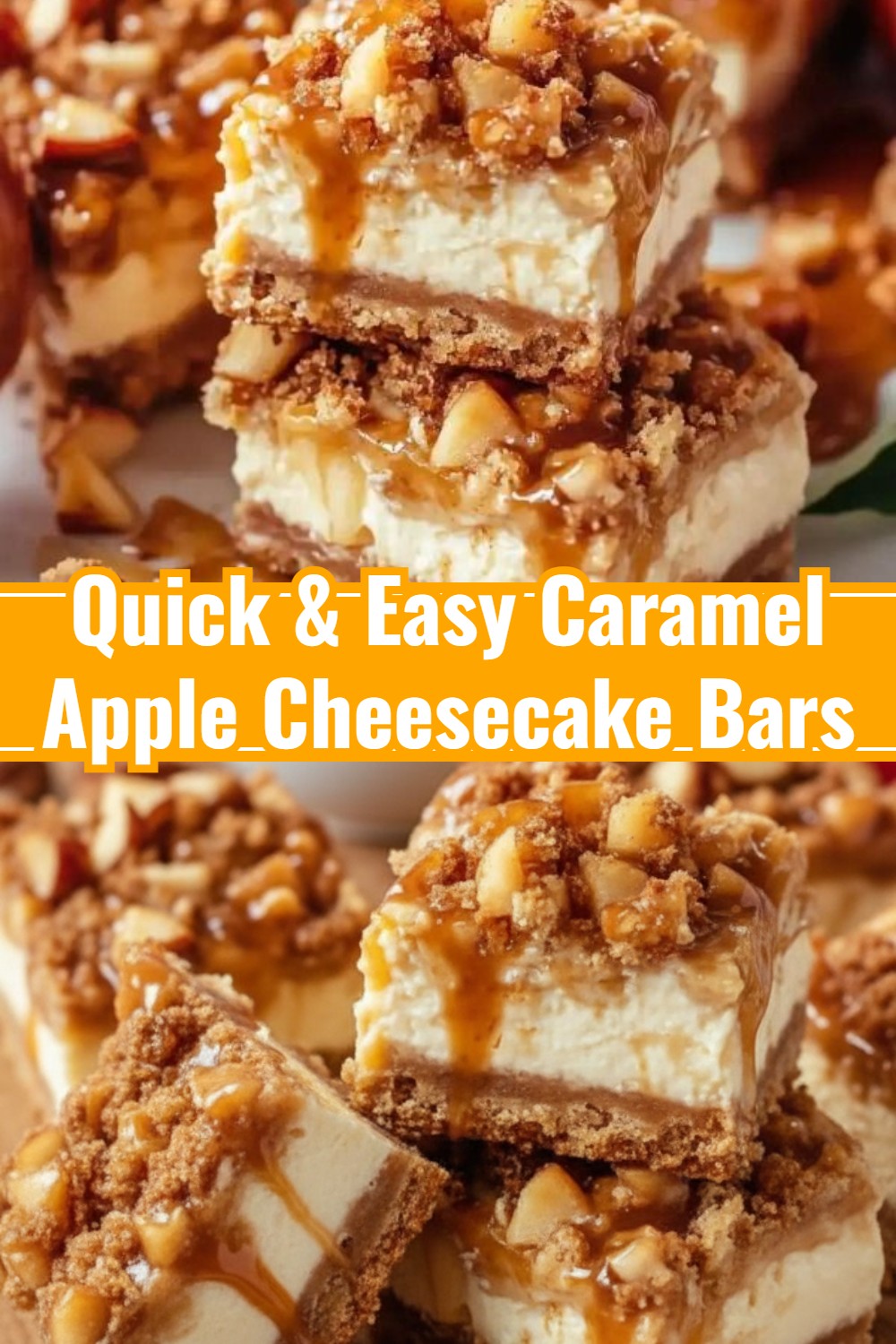 Caramel Apple Cheesecake Bars Recipe