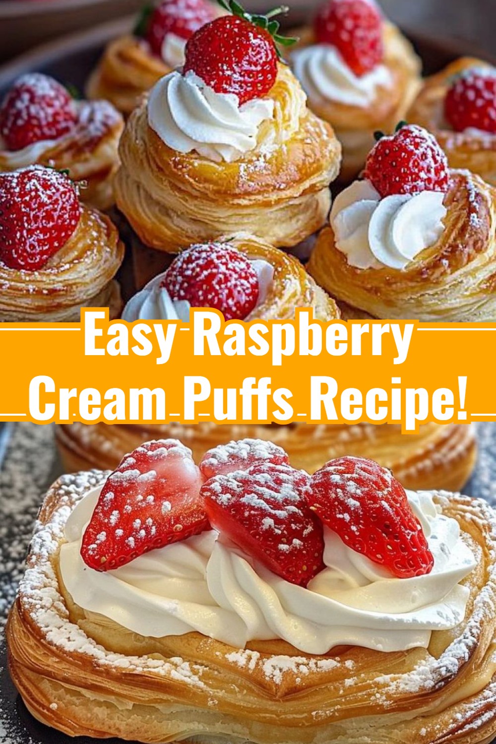 Raspberry Cream Puffs
