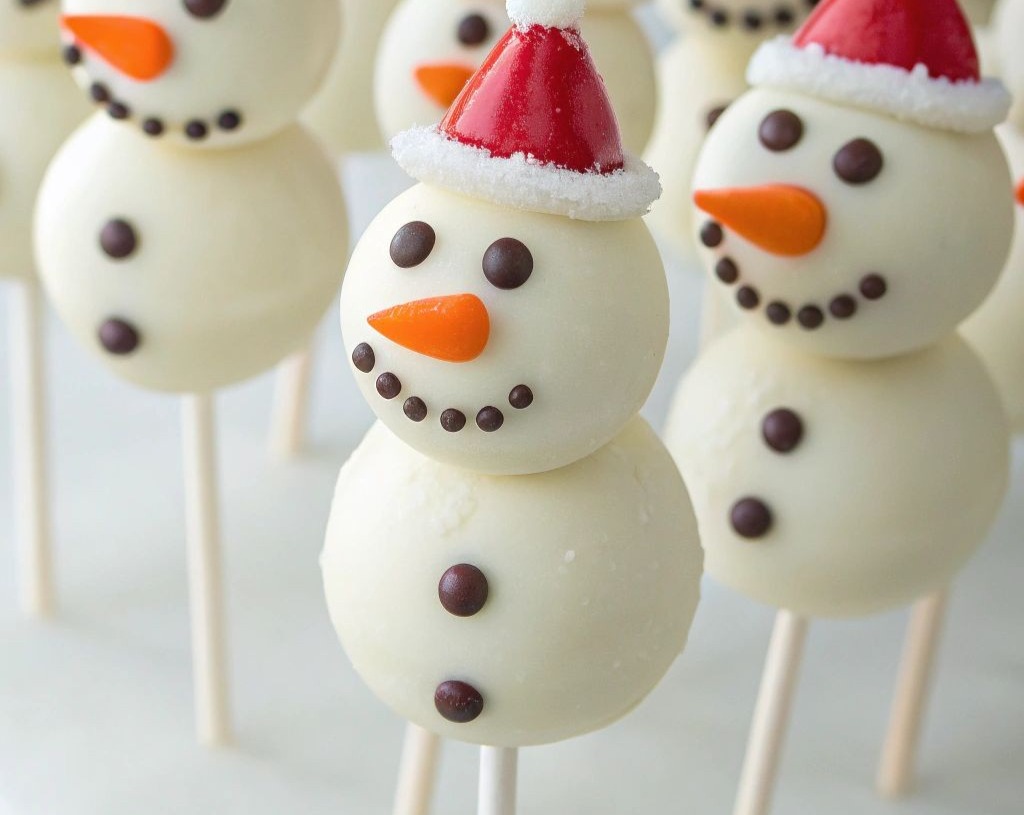 Christmas Snowman Cake Pops: Easy Holiday Snack Ideas serving