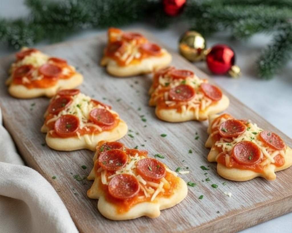 Christmas Tree Pizza Fun Kids Dinner Holiday Party Food serving