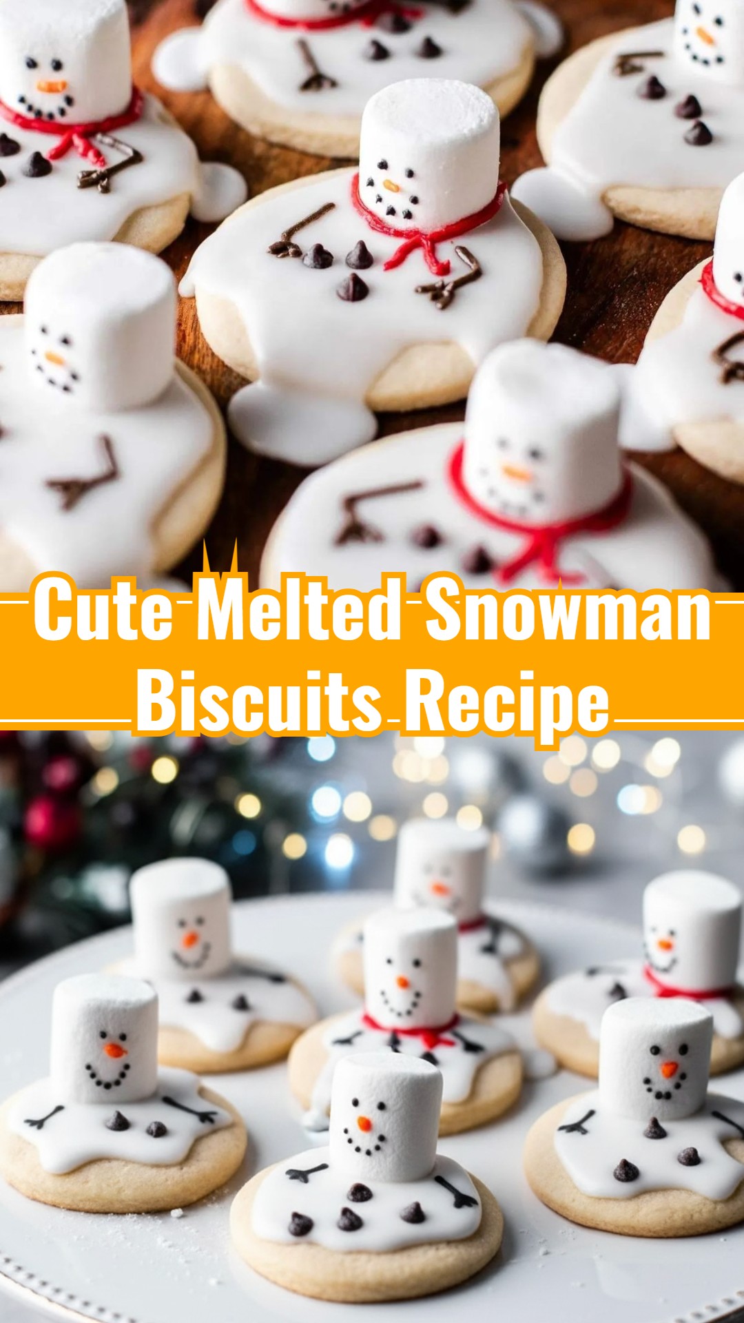 Easy Christmas Kids Party Melted Snowman Biscuits