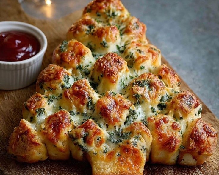 Easy Pillsbury Cheesy Pull Apart Christmas Bread Party overview