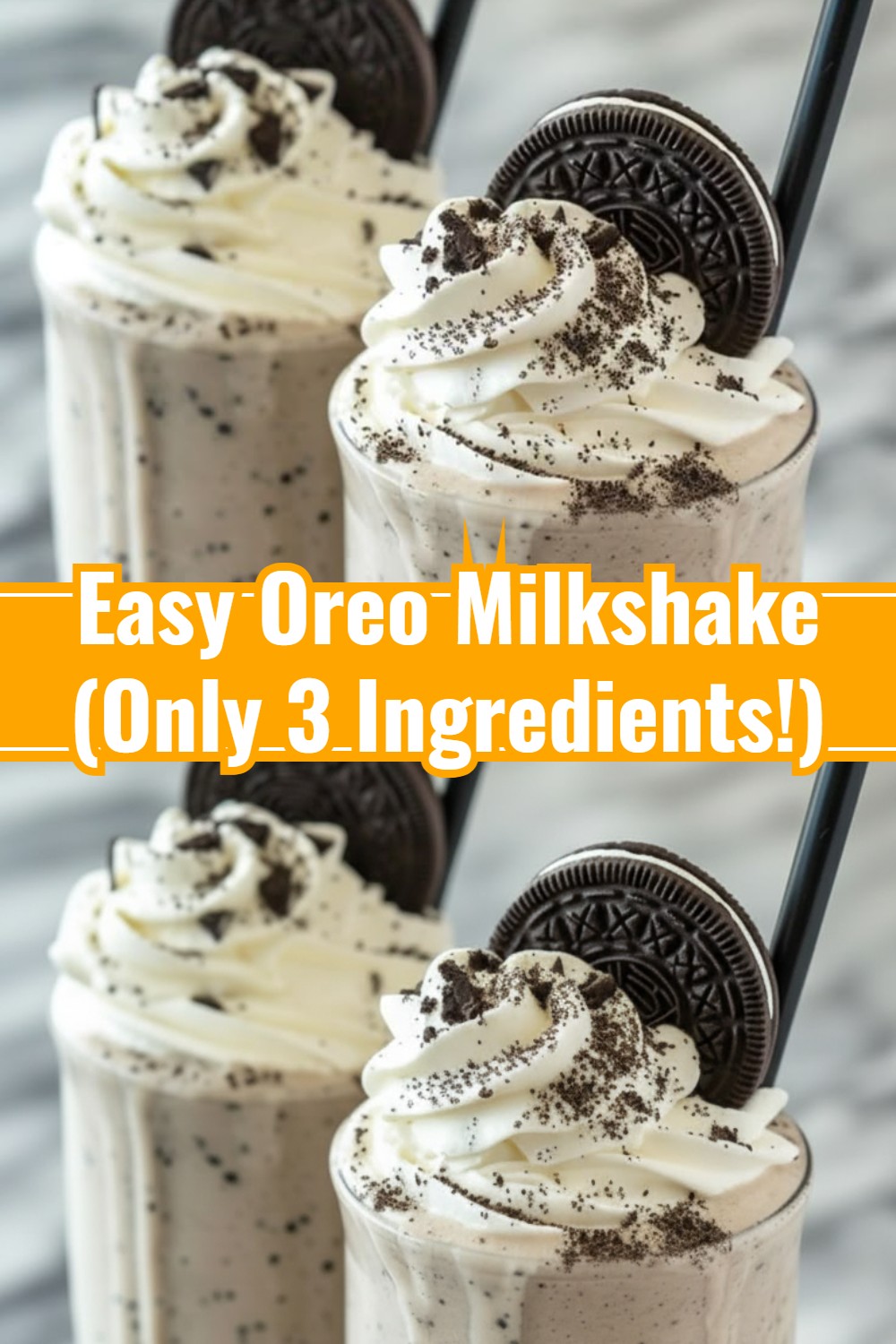 Easy Oreo Milkshake (Only 3 Ingredients!)