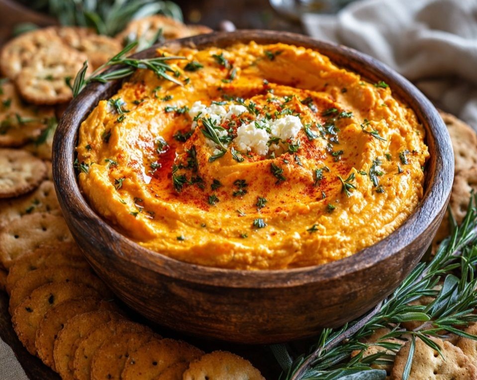 Fall Pumpkin Whipped Feta Thanksgiving Appetizer