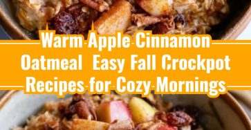 Warm Apple Cinnamon Oatmeal – Easy Fall Crockpot Recipes for Cozy Mornings