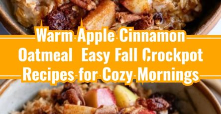 Warm Apple Cinnamon Oatmeal – Easy Fall Crockpot Recipes for Cozy Mornings