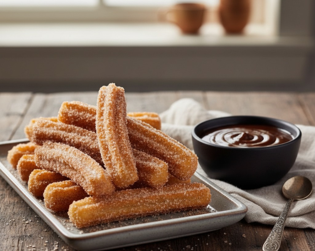 Air Fryer Light Churros for Quick Easy Homemade Movie Snacks serving