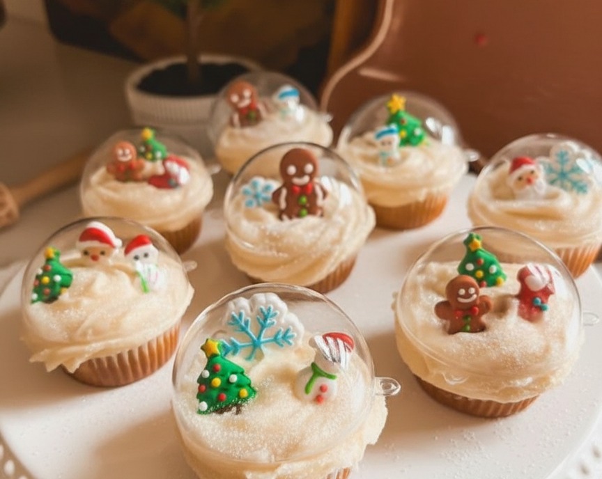 Best Holiday Snow Globe Cupcakes Pinterest Mom Hack serving