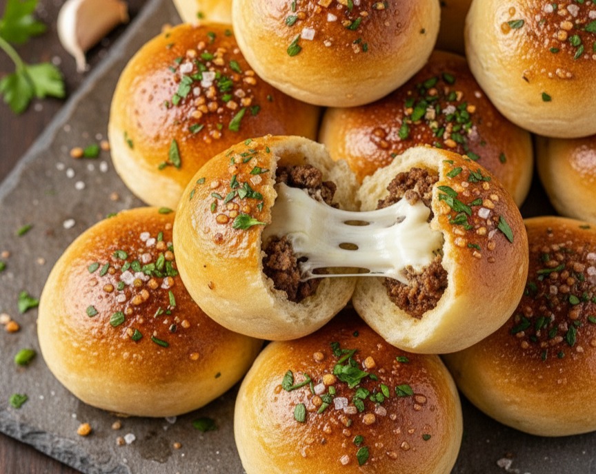 Cheesy Garlic Parmesan Cheeseburger Bites A Simple Bomb Recipe serving