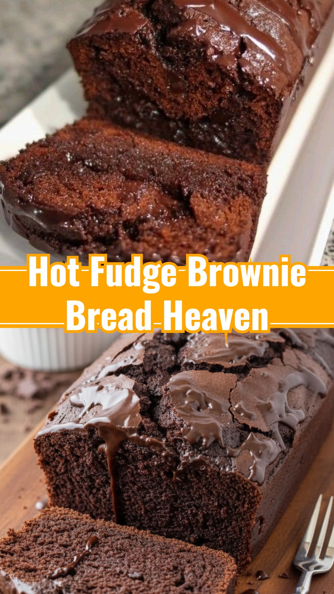 Delicious Hot Fudge Brownie Bread Quick Easy Chocolate Dessert Gift