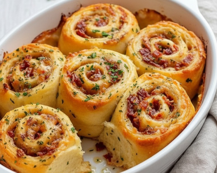 Easy DIY Homemade Cheesy Garlic Bread Rolls serving