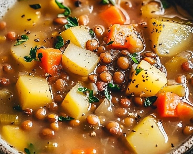 Easy Slow Cooker Lentil Vegetable Soup Recipe overview