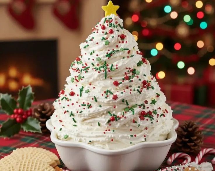 Effortless No Bake Little Debbie Christmas Tree Cake Dip serving