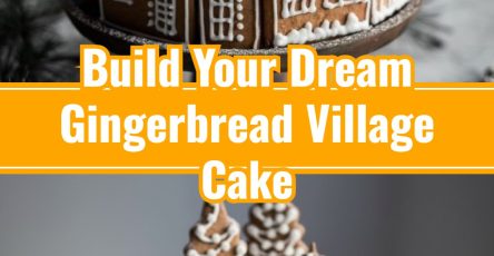 Festive Gingerbread Village Christmas Decor Cake