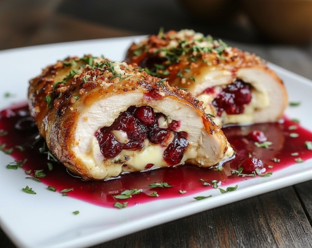 Impressive Cranberry Brie Chicken Breast: Effortless Fancy Holiday Dinner serving