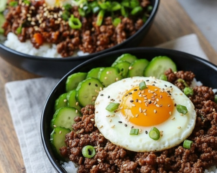 Korean Ground Beef Bowl: Easy Weeknight Meal Prep Dinners serving