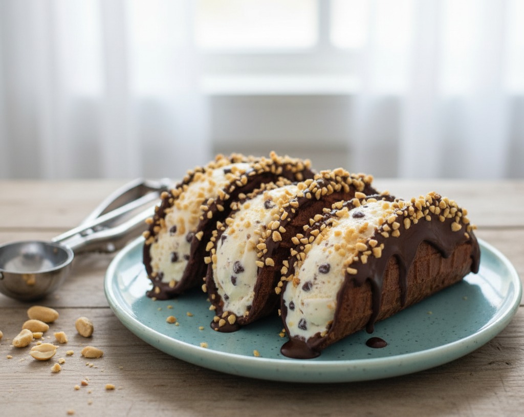 Master Chef Easy Baking: Homemade Choco Tacos Sweet Dish serving