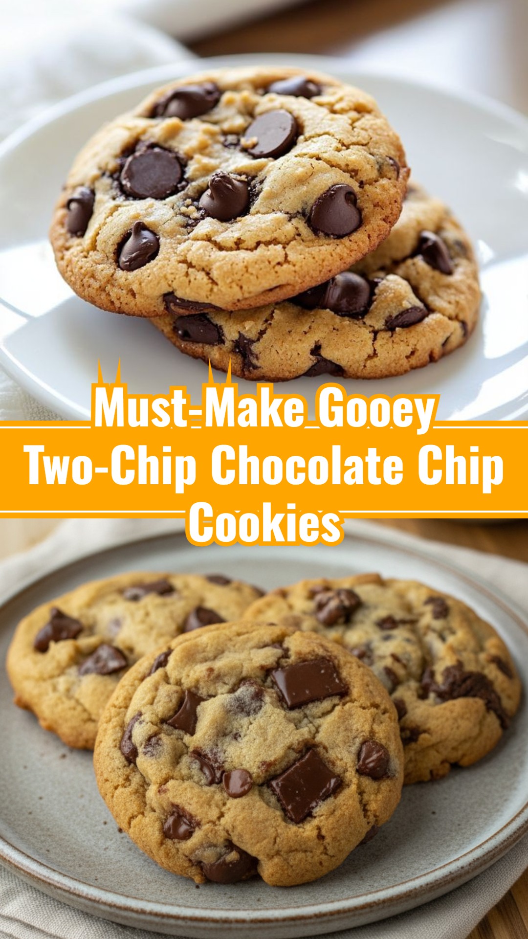 Slow Comfort: Thick Gooey Two-Chip Chocolate Chip Cookies