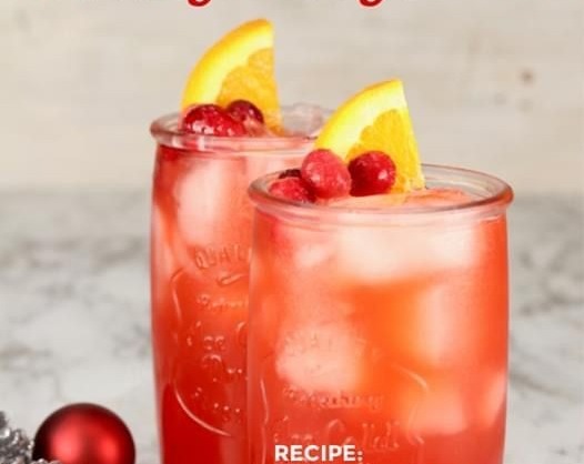 Slow Cooker Cranberry Rosemary Christmas Sangria Punch with Cinnamon overview