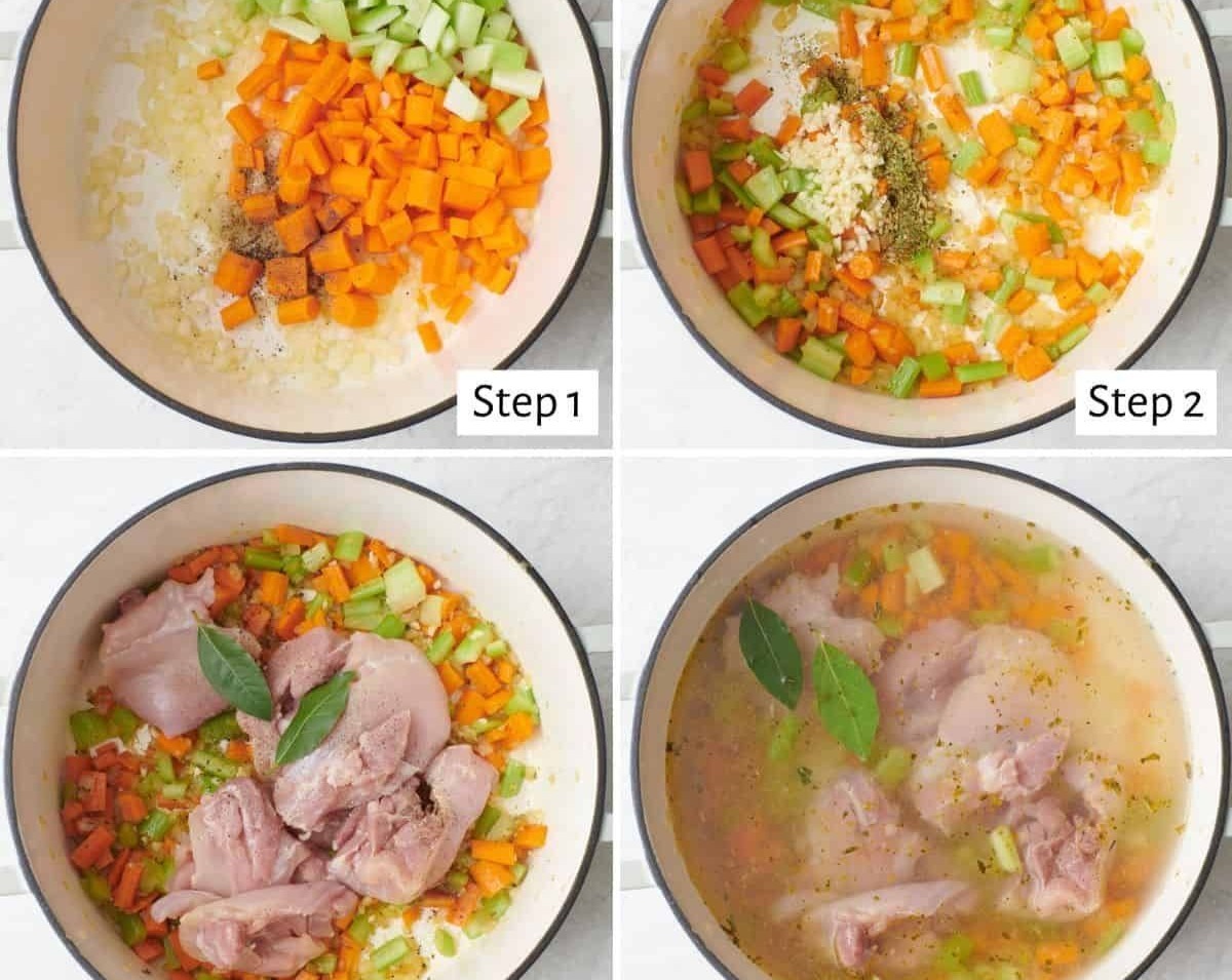 Slow Cooker Creamy Chicken Pasta Soup Easy Healthy Filling serving