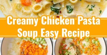 Slow Cooker Creamy Chicken Pasta Soup Easy Healthy Filling