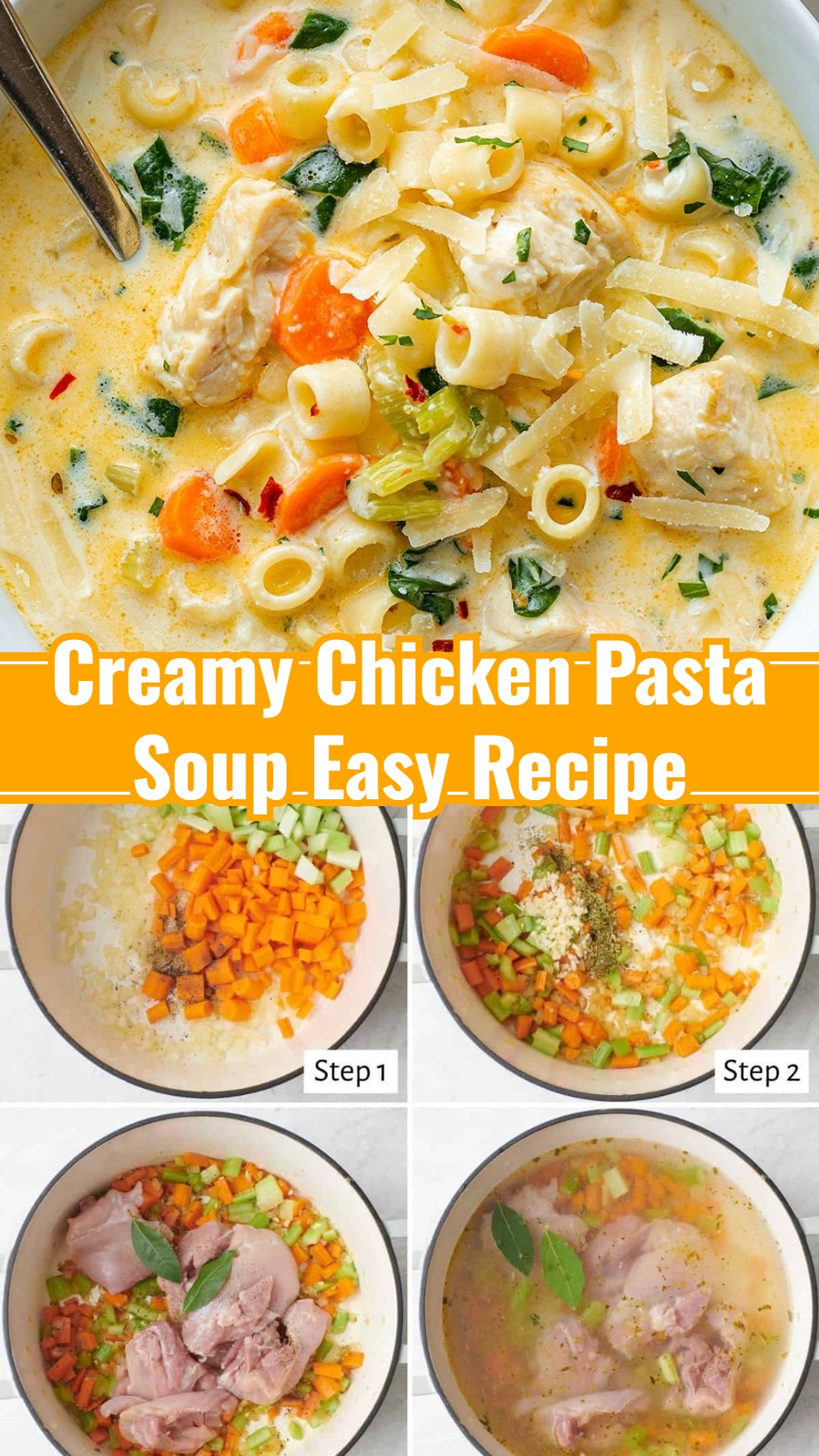 Slow Cooker Creamy Chicken Pasta Soup Easy Healthy Filling