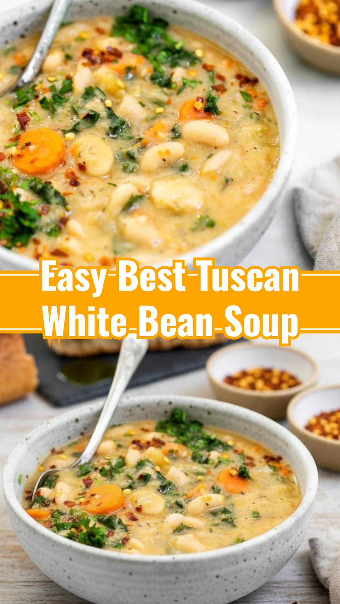 Slow Cooker Tuscan White Bean and Spinach Soup