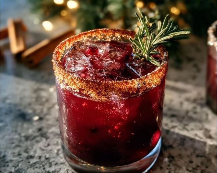 Spiced Christmas Margarita Warm Festive Holiday Cocktail Drinks serving