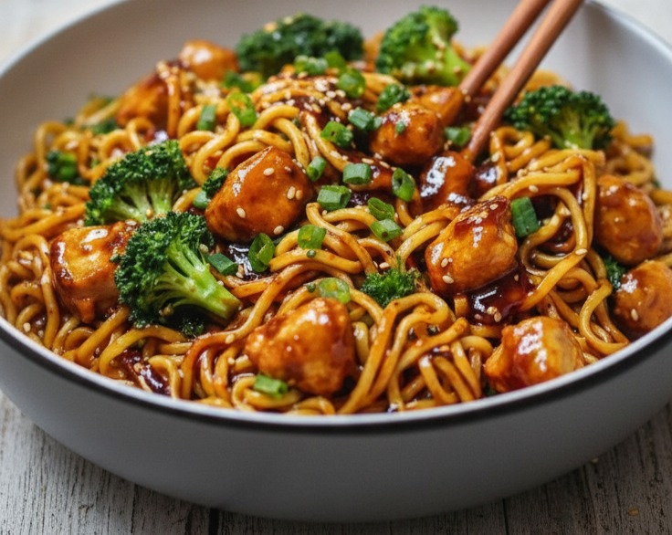 Sticky Garlic Chicken Noodles Best Meals Ever Noodle Supper Ideas serving
