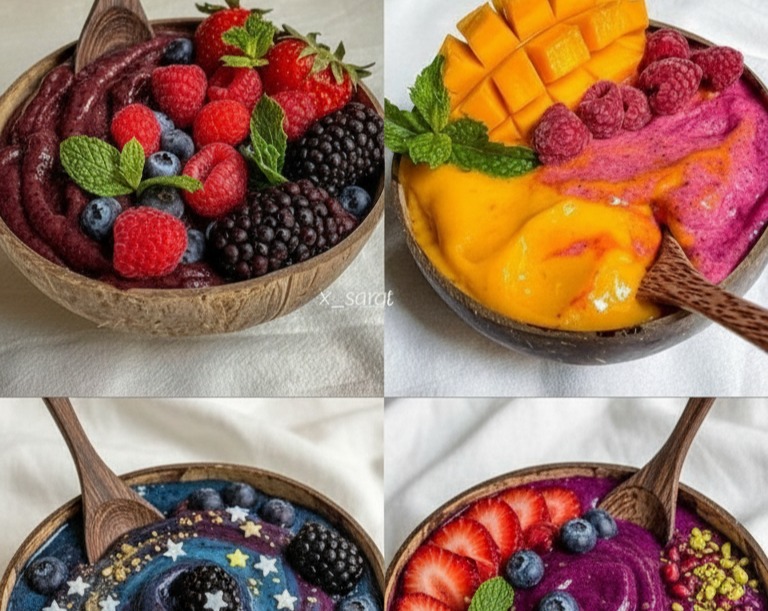 Blue Spirulina Açaí Bowl Aesthetic Protein Healthy Morning 2026 serving