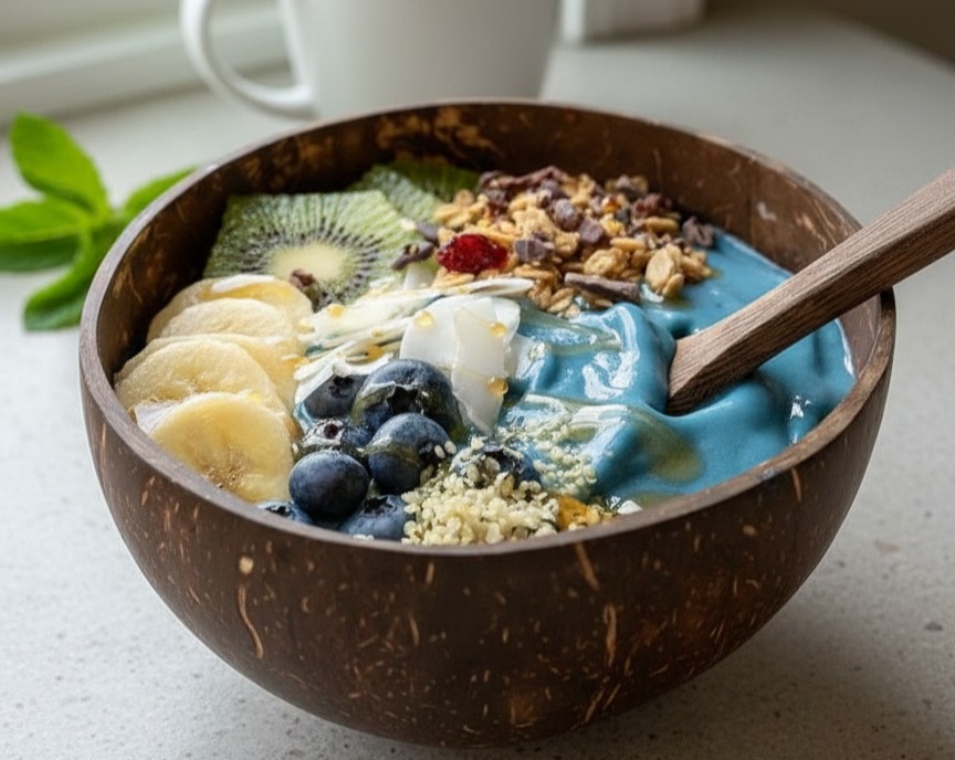 Cool Blue Smoothie Bowl: Best High Protein Aesthetic Breakfast 2026 serving
