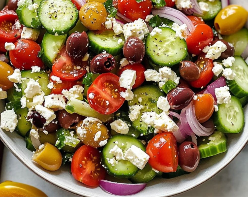 Fresh Chopped Cucumber Tomato Salad Healthy Complement for Slow Cooker Dishes overview