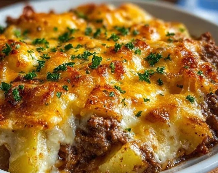 Hobo Casserole Ground Beef Recipe Easy Beef Casserole serving