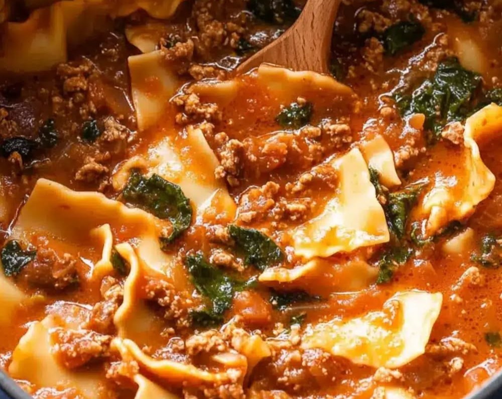 The BEST Lasagna Soup Recipe Crockpot serving